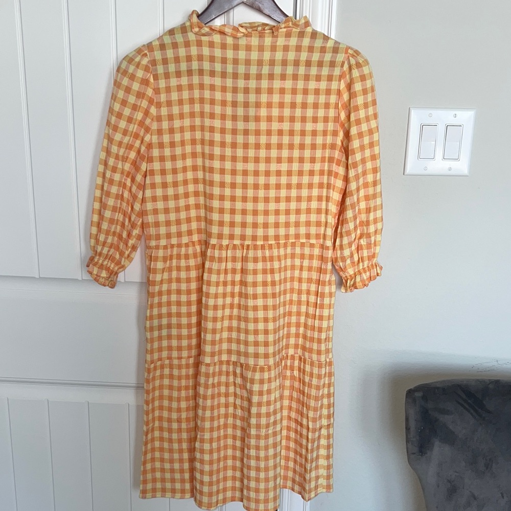 Nanette Lepore Orange Gingham Dress - Picture 3 of 9